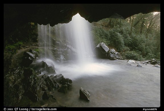 Grotto falls from behind. Great Smoky Mountains National Park