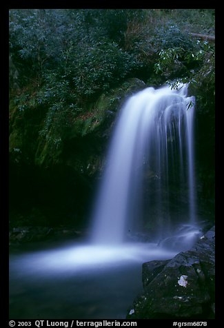 Grotto falls in darkness of dusk, Tennessee. Great Smoky Mountains National Park (color)