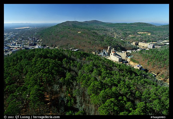 View of Hot Springs from the mountain tower in winter. Hot Springs National Park (color)