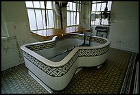 Tile-covered tub, Fordyce bathhouse. Hot Springs National Park, Arkansas, USA. (color)