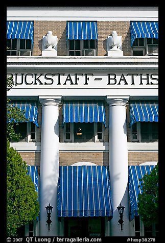 Blue shades, Buckstaff Baths. Hot Springs National Park (color)