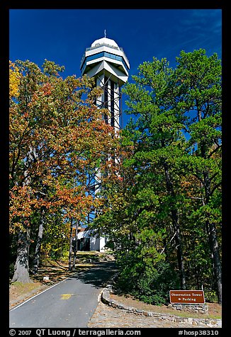 Hot Springs Mountain Tower in the fall. Hot Springs National Park (color)