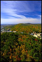 View over tree-covered hills in the fall. Hot Springs National Park, Arkansas, USA.
