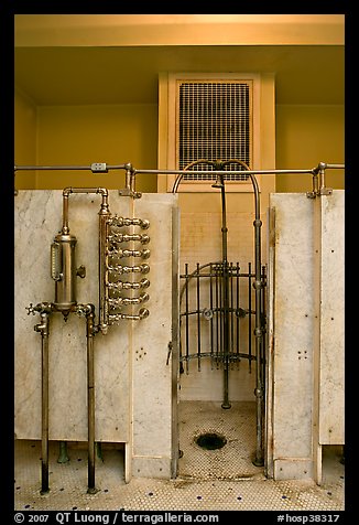 Bathing equipment, mens bath hall. Hot Springs National Park, Arkansas, USA.