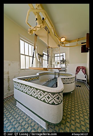 Hubbard Tub room, Fordyce Bathhouse. Hot Springs National Park (color)