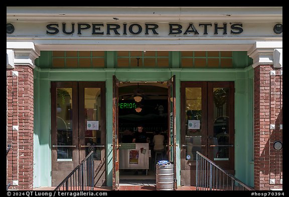 Superior Bathhouse Brewery Entrance. Hot Springs National Park, Arkansas, USA.