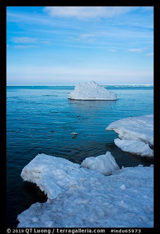 Shelf ice and iceberg, Lake View. Indiana Dunes National Park (color)
