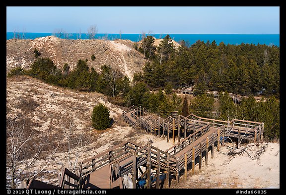 Dune Succession Trail stairs. Indiana Dunes National Park (color)