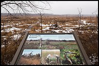 Restoring wetlands interpretive sign. Indiana Dunes National Park, Indiana, USA.