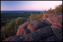Eroded granite blocs on Mount Franklin at sunset. Isle Royale National Park, Michigan, USA. (color)