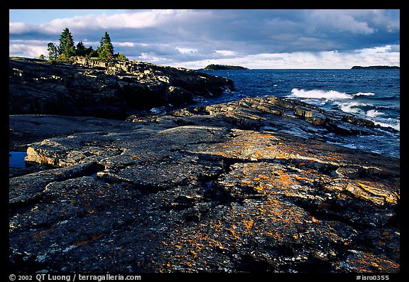 Rock slabs near Scoville point. Isle Royale National Park, Michigan, USA.