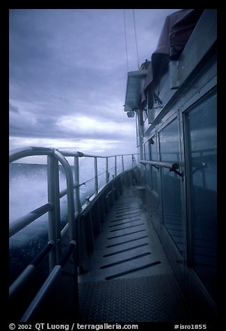 Ferry battered by a severe storm. Isle Royale National Park, Michigan, USA.