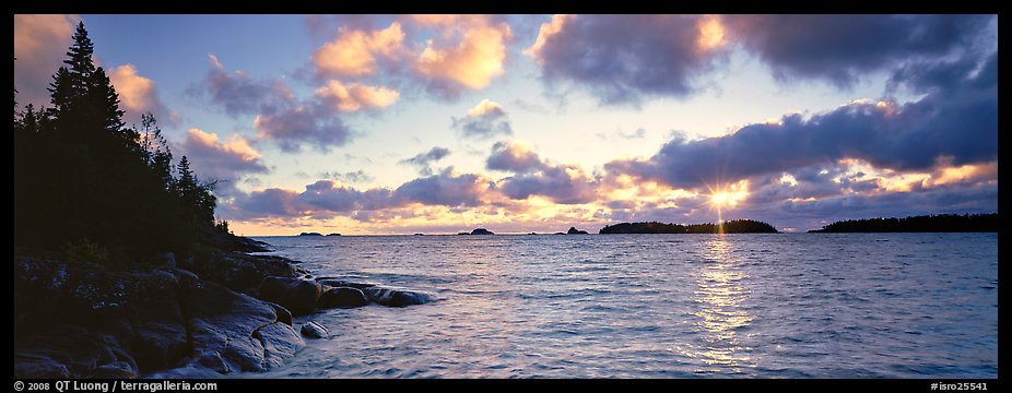 Lake Superior cloudy sunrise. Isle Royale National Park (color)