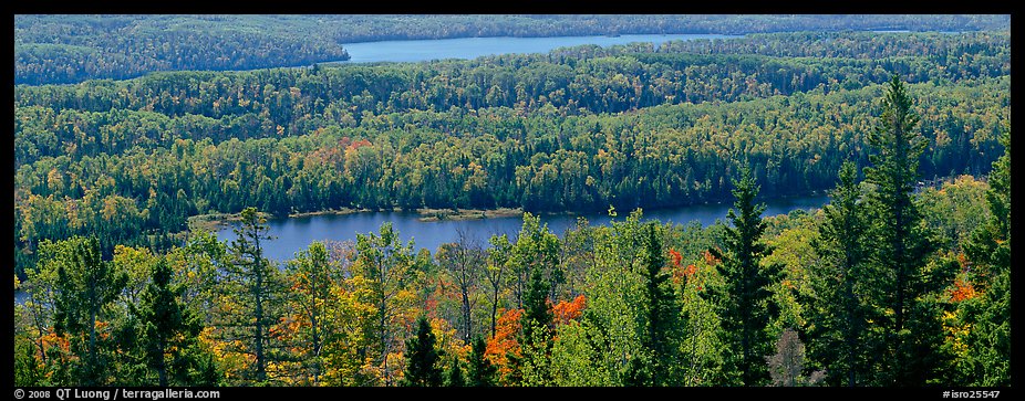 Lakes and forest in autumn. Isle Royale National Park (color)