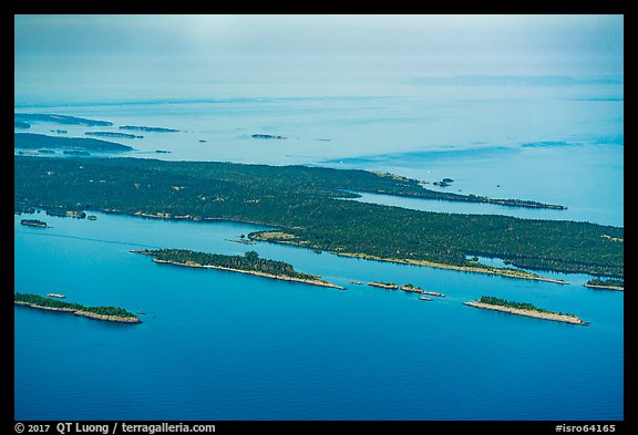Aerial View of islands and Isle Royale. Isle Royale National Park, Michigan, USA.