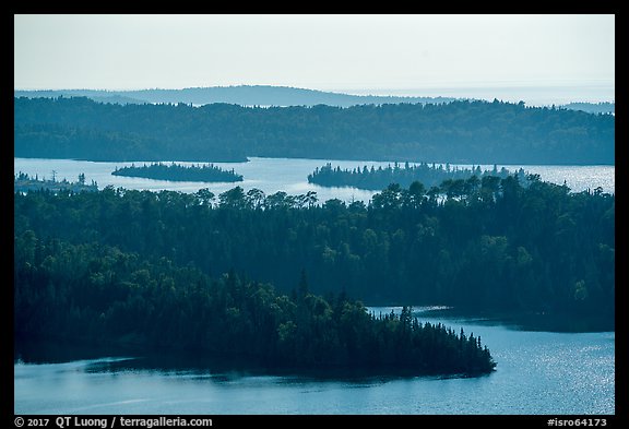 Ridges and islets from Louise Lookout. Isle Royale National Park, Michigan, USA.
