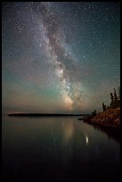 Milky Way reflected in Rock Harbor. Isle Royale National Park ( color)