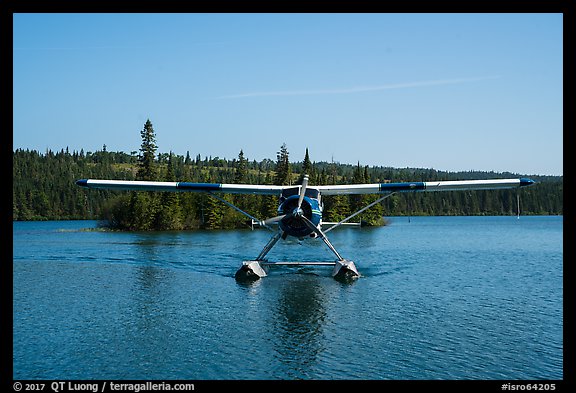Sea Plane approaching, Tobin Harbor. Isle Royale National Park, Michigan, USA.