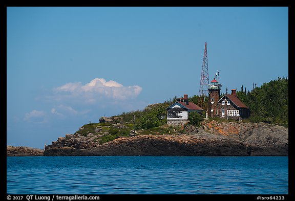 Passage Island Lighthouse 1882. Isle Royale National Park (color)