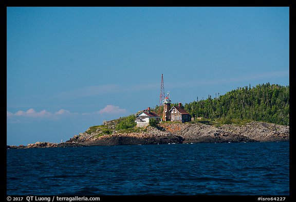Passage Island and Lighthouse. Isle Royale National Park (color)