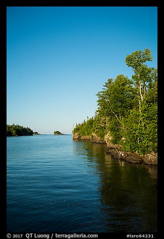 Trees and reflections, Tookers Island. Isle Royale National Park (color)