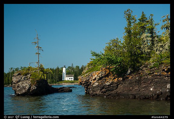 Islets and Rock Harbor Lighthouse. Isle Royale National Park (color)