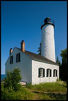 Rock Harbor Lighthouse, afternoon. Isle Royale National Park, Michigan, USA.