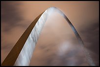 Gateway Arch and clouds at night. Gateway Arch National Park ( color)