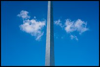 Symmetric view of Arch pillar with clouds and blue skies. Gateway Arch National Park ( color)