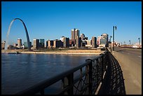 Arch and skyline from Eads Bridge. Gateway Arch National Park ( color)