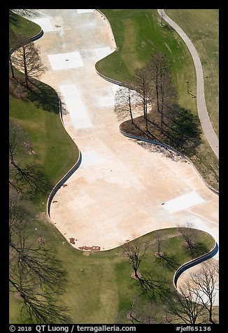 Drained South Pond from the Arch. Gateway Arch National Park (color)