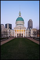 Old Courthouse from Arch's grounds at dawn. Gateway Arch National Park ( color)