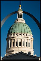 Historic Old Courthouse dome and Arch. Gateway Arch National Park ( color)