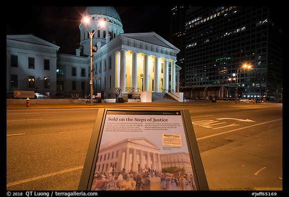 Sold on the steps of justice interpretive sign. Gateway Arch National Park (color)