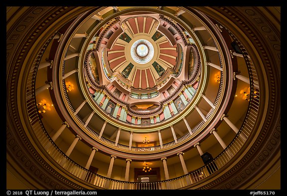 Interior of dome from below, Old Courthouse. Gateway Arch National Park (color)