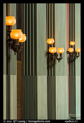 Detail of rotunda lights and columns, Old Courthouse. Gateway Arch National Park (color)