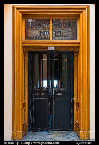 Door of circuit court, Old Courthouse. Gateway Arch National Park (color)
