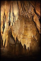 Stalactites in the Frozen Niagara section. Mammoth Cave National Park, Kentucky, USA. (color)