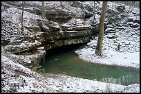 Styx resurgence in winter. Mammoth Cave National Park, Kentucky, USA. (color)