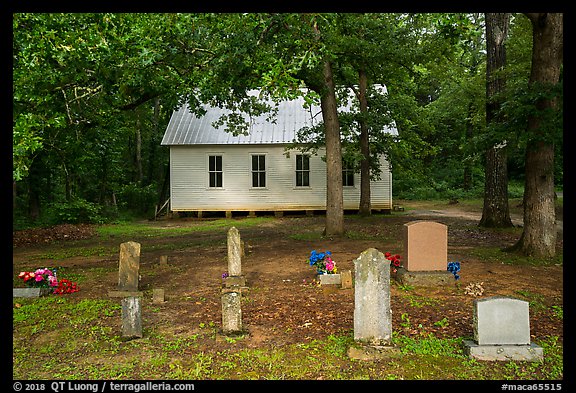 Mammoth Cave Baptist Church and cemetery. Mammoth Cave National Park (color)