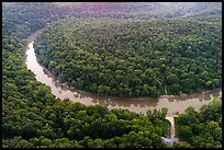 Aerial view of Green River and Houchin Ferry. Mammoth Cave National Park ( color)
