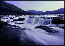 Sandstone Falls of the New River, sunset. New River Gorge National Park and Preserve ( color)