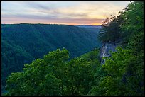 Diamond Point at sunset. New River Gorge National Park and Preserve ( color)