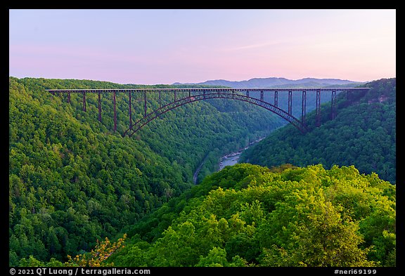 New River Gorge and Bridge at dawn. New River Gorge National Park and Preserve (color)