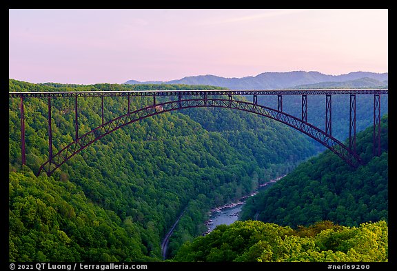 New River Gorge Bridge at dawn. New River Gorge National Park and Preserve (color)