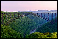 New River Gorge Bridge at dawn. New River Gorge National Park and Preserve ( color)