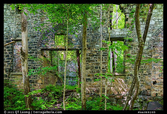 Ruined power house, Kaymoor Mine Site. New River Gorge National Park and Preserve (color)