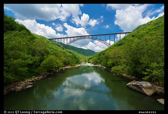 New River Gorge Bridge above New River. New River Gorge National Park and Preserve (color)