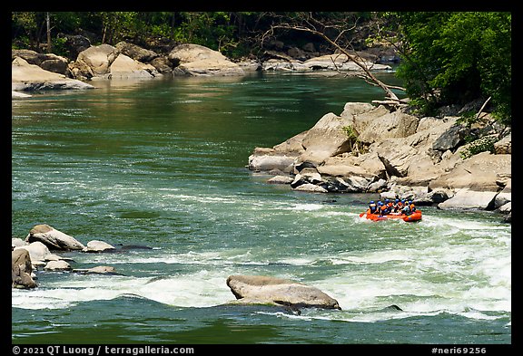 Raft in New River Gorge rapids. New River Gorge National Park and Preserve, West Virginia, USA.