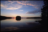 Sunset on island on Kabetogama lake near Ash river. Voyageurs National Park, Minnesota, USA. (color)